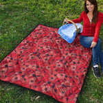 Armistice Day Poppy Pattern Print Quilt