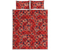 Armistice Day Poppy Pattern Print Quilt Bed Set