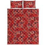 Armistice Day Poppy Pattern Print Quilt Bed Set