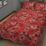 Armistice Day Poppy Pattern Print Quilt Bed Set