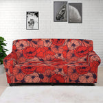 Armistice Day Poppy Pattern Print Sofa Cover