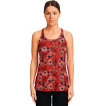 Armistice Day Poppy Pattern Print Women's Racerback Tank Top