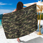 Army Camouflage Knitted Pattern Print Beach Sarong Wrap