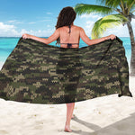 Army Camouflage Knitted Pattern Print Beach Sarong Wrap