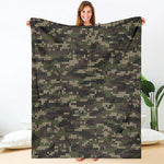 Army Camouflage Knitted Pattern Print Blanket