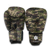 Army Camouflage Knitted Pattern Print Boxing Gloves