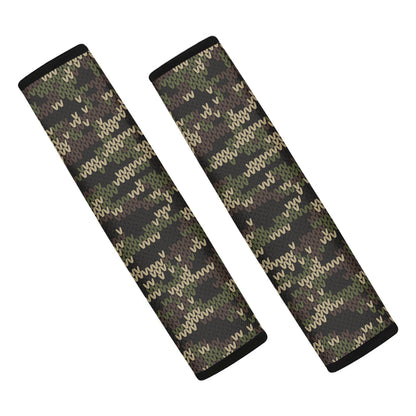 Army Camouflage Knitted Pattern Print Car Seat Belt Covers