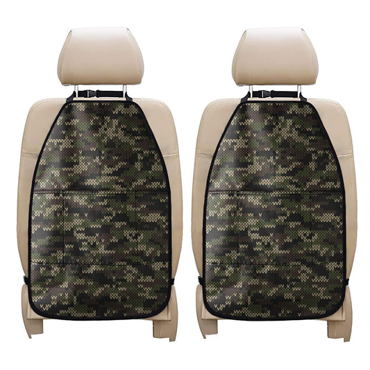 Army Camouflage Knitted Pattern Print Car Seat Organizers