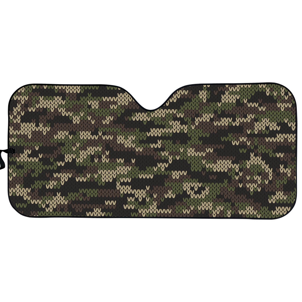 Army Camouflage Knitted Pattern Print Car Sun Shade