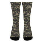 Army Camouflage Knitted Pattern Print Crew Socks