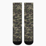 Army Camouflage Knitted Pattern Print Crew Socks