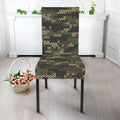 Army Camouflage Knitted Pattern Print Dining Chair Slipcover
