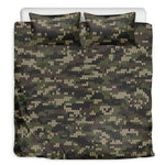 Army Camouflage Knitted Pattern Print Duvet Cover Bedding Set