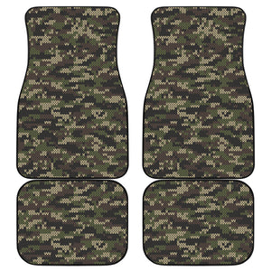 Army Camouflage Knitted Pattern Print Front and Back Car Floor Mats