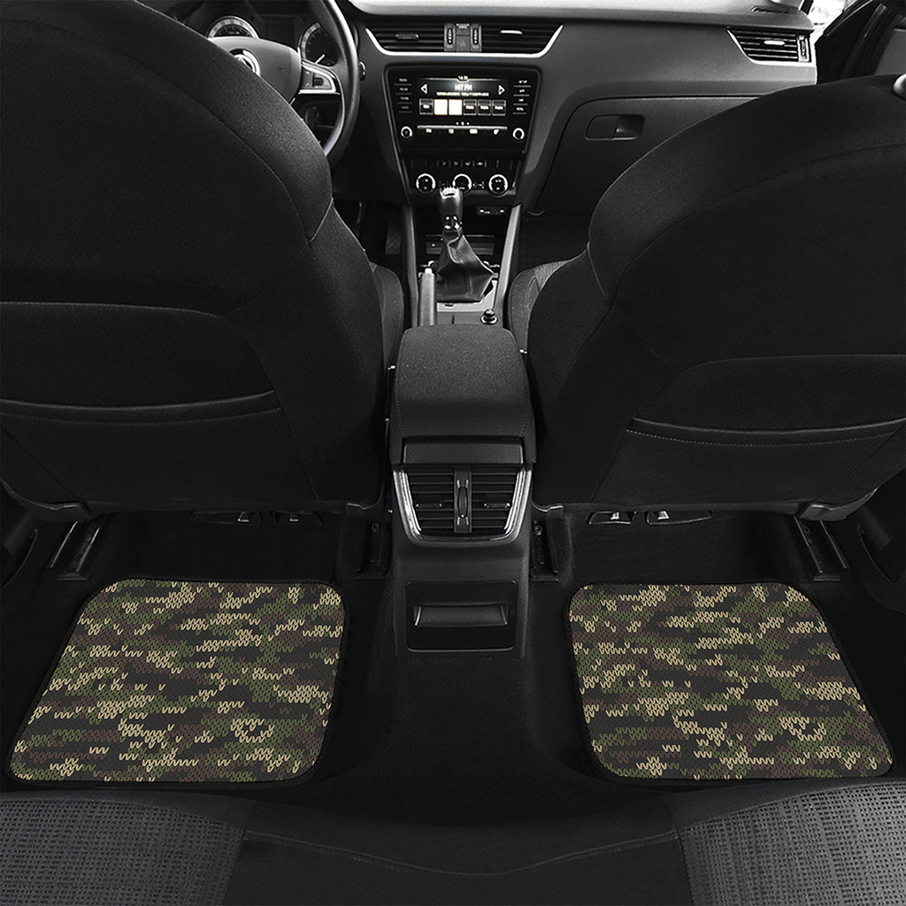 Army Camouflage Knitted Pattern Print Front and Back Car Floor Mats