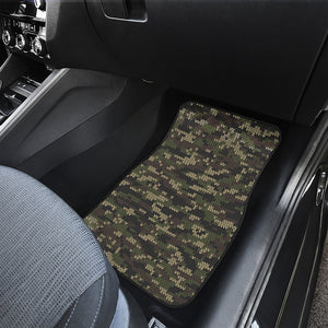 Army Camouflage Knitted Pattern Print Front Car Floor Mats