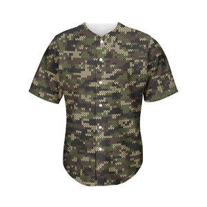 Army Camouflage Knitted Pattern Print Men's Baseball Jersey