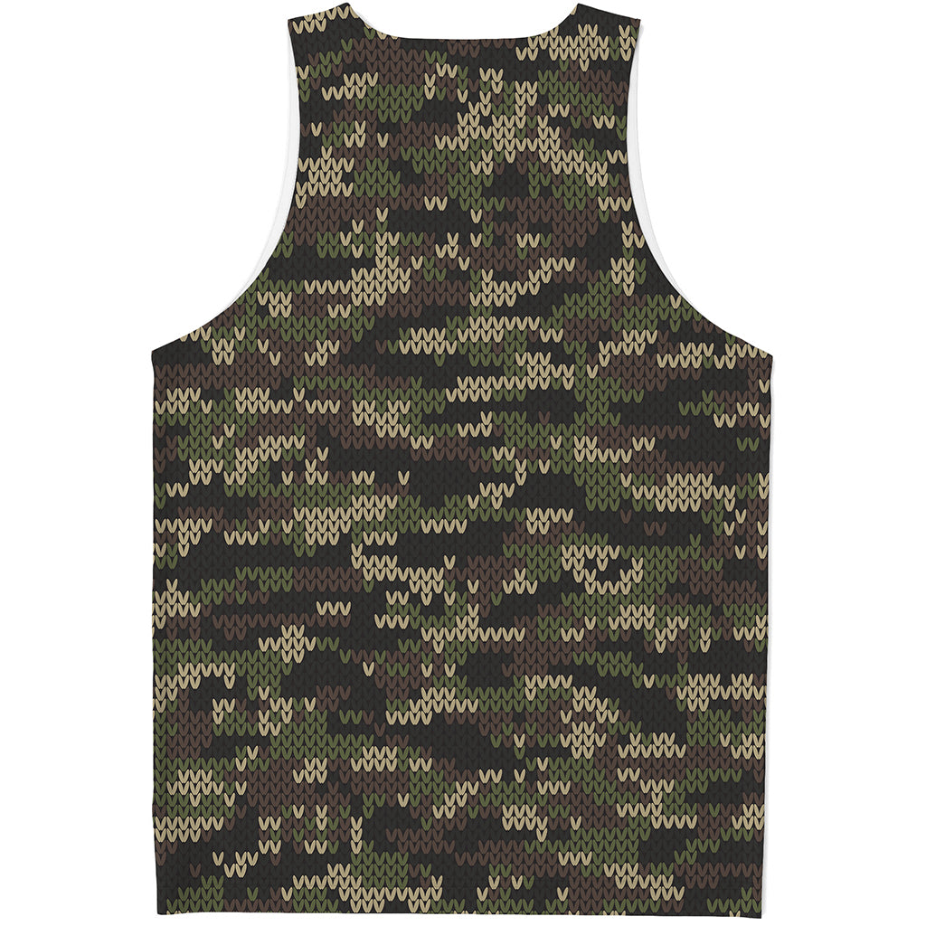 Army Camouflage Knitted Pattern Print Men's Tank Top