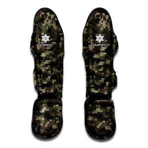 Army Camouflage Knitted Pattern Print Muay Thai Shin Guard