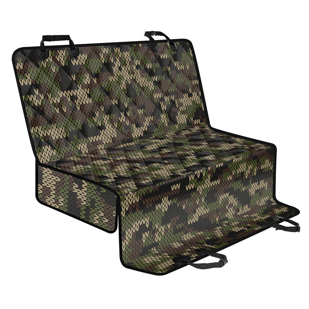 Army Camouflage Knitted Pattern Print Pet Car Back Seat Cover