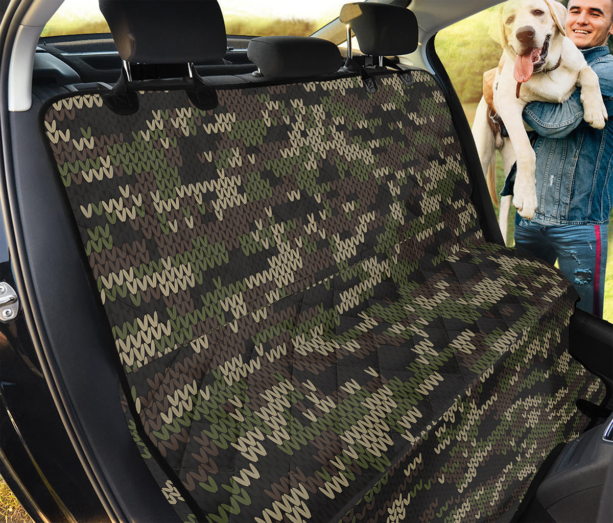 Army Camouflage Knitted Pattern Print Pet Car Back Seat Cover