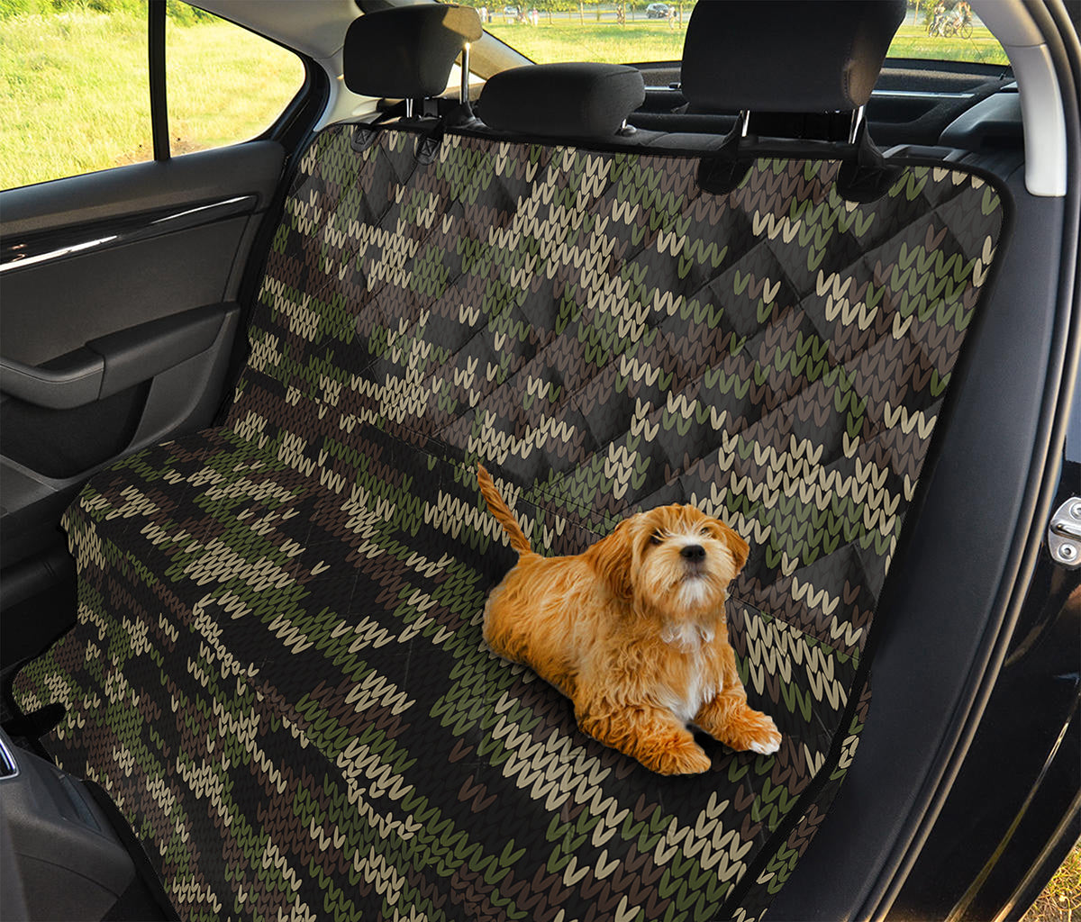 Army Camouflage Knitted Pattern Print Pet Car Back Seat Cover