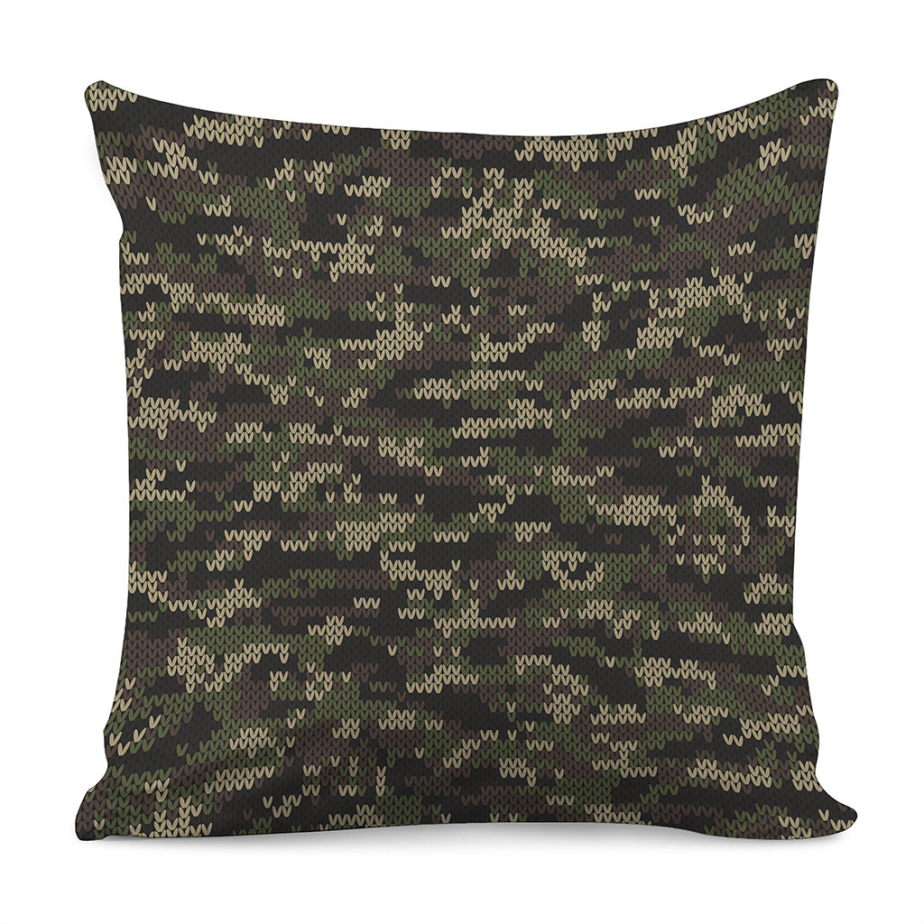 Army Camouflage Knitted Pattern Print Pillow Cover