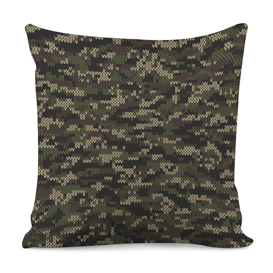 Army Camouflage Knitted Pattern Print Pillow Cover