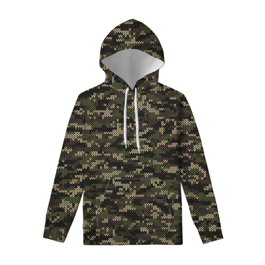 Army Camouflage Knitted Pattern Print Pullover Hoodie