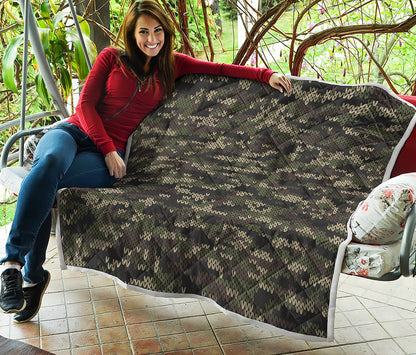 Army Camouflage Knitted Pattern Print Quilt