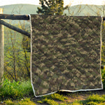 Army Camouflage Knitted Pattern Print Quilt