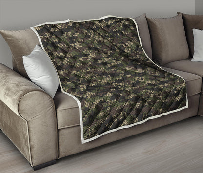 Army Camouflage Knitted Pattern Print Quilt