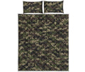 Army Camouflage Knitted Pattern Print Quilt Bed Set