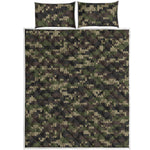 Army Camouflage Knitted Pattern Print Quilt Bed Set