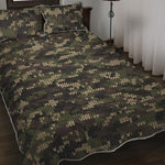 Army Camouflage Knitted Pattern Print Quilt Bed Set