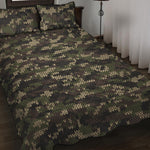 Army Camouflage Knitted Pattern Print Quilt Bed Set