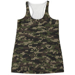 Army Camouflage Knitted Pattern Print Women's Racerback Tank Top