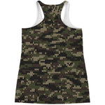 Army Camouflage Knitted Pattern Print Women's Racerback Tank Top