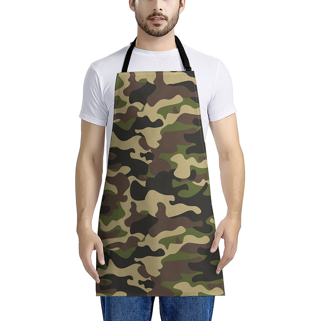 Army Green Camouflage Print Apron