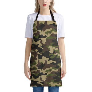 Army Green Camouflage Print Apron