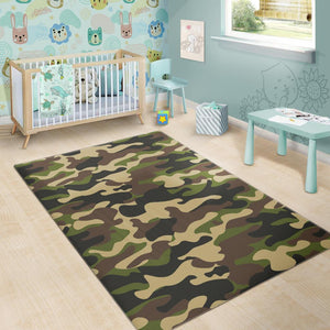 Army Green Camouflage Print Area Rug GearFrost