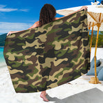 Army Green Camouflage Print Beach Sarong Wrap