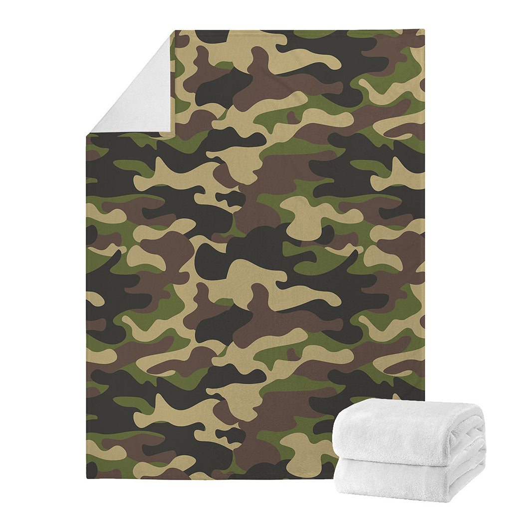 Army Green Camouflage Print Blanket