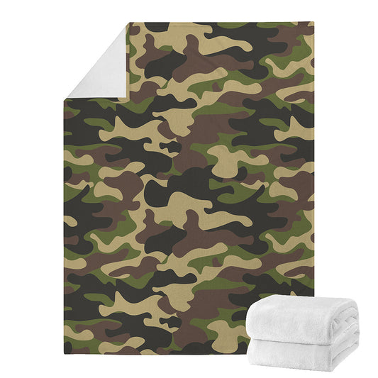 Army Green Camouflage Print Blanket