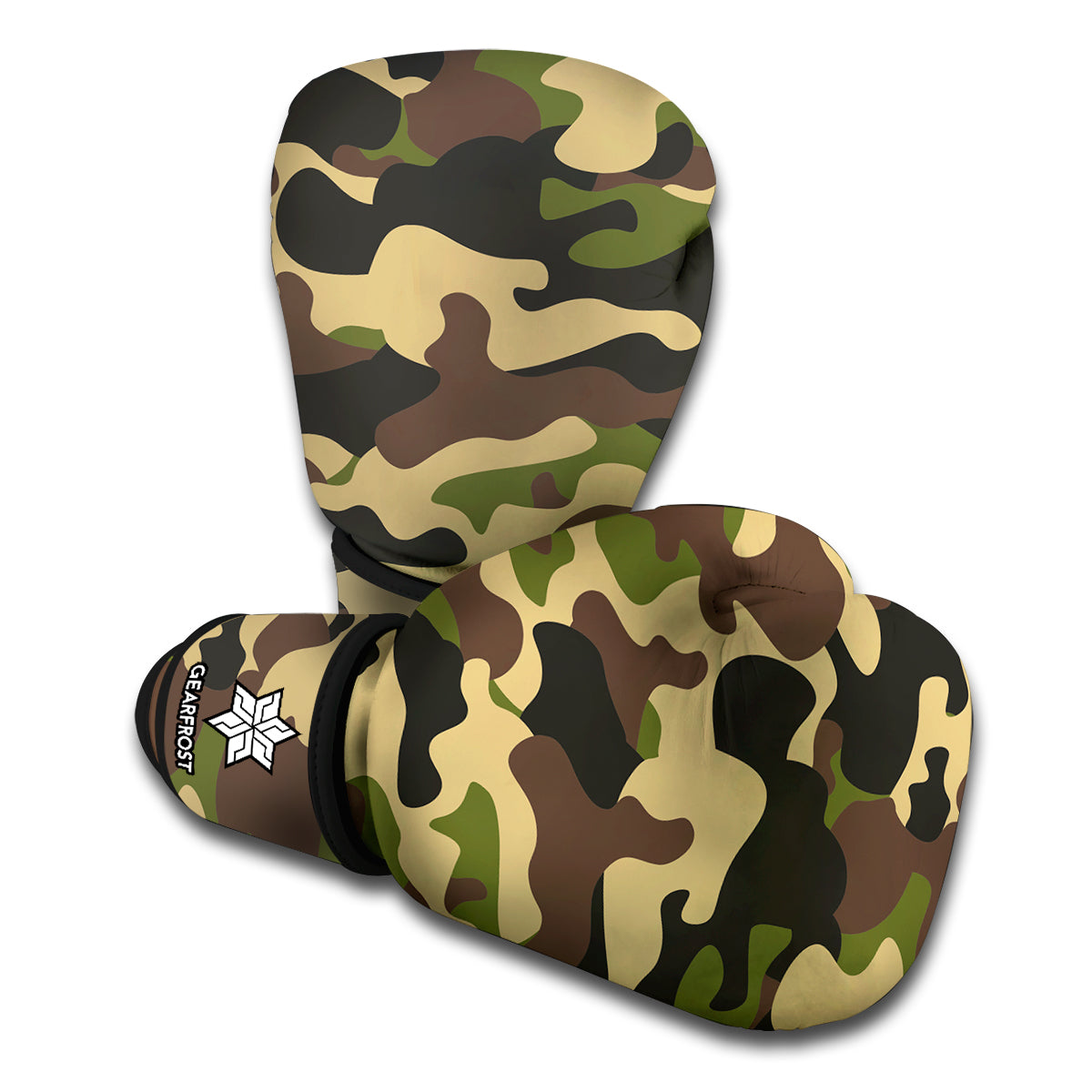 Army Green Camouflage Print Boxing Gloves