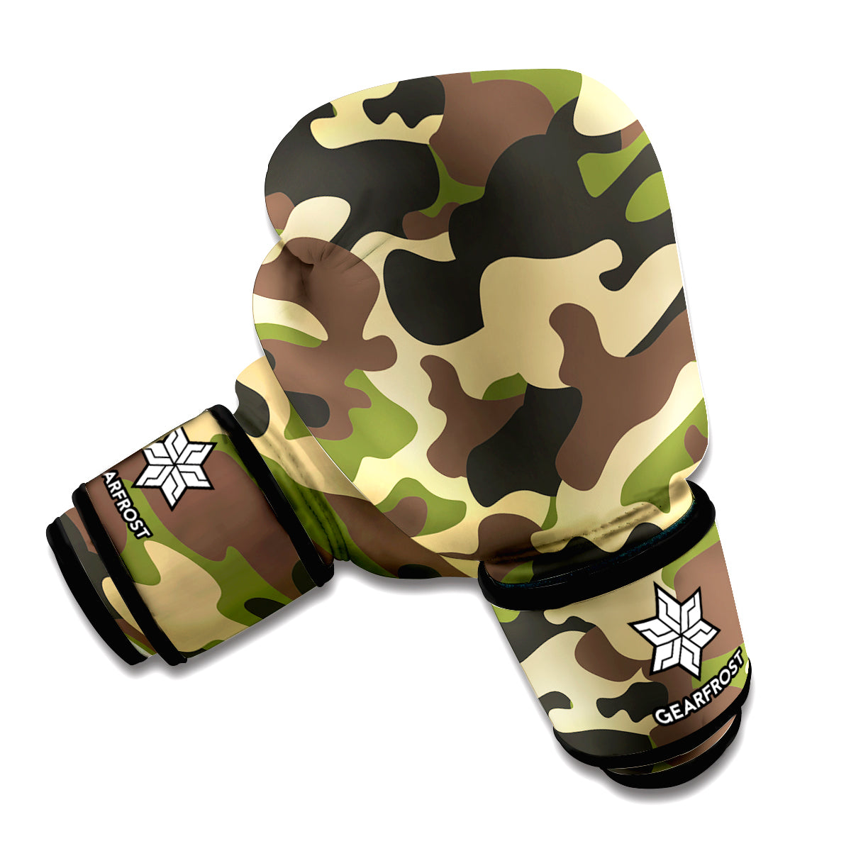 Army Green Camouflage Print Boxing Gloves