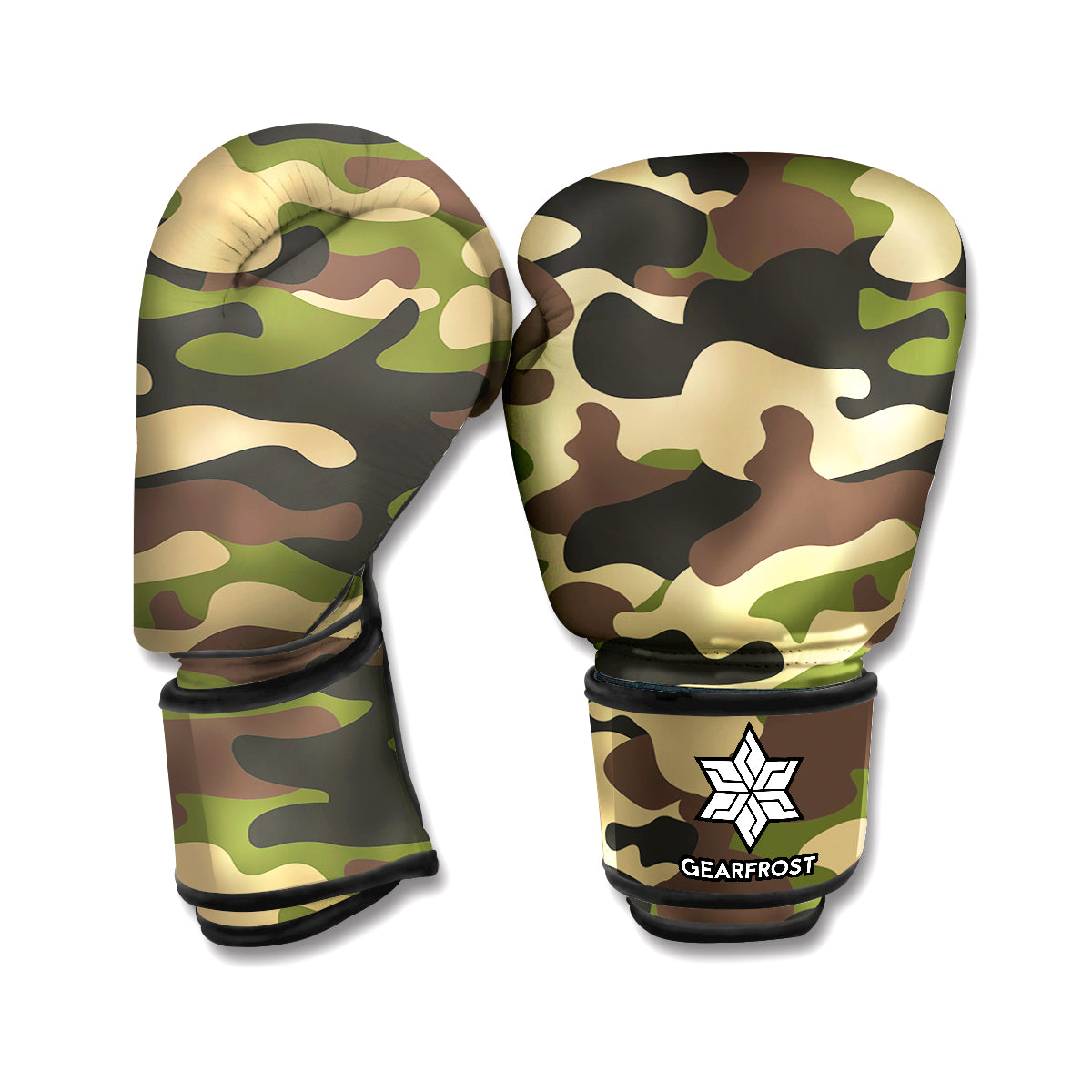 Army Green Camouflage Print Boxing Gloves