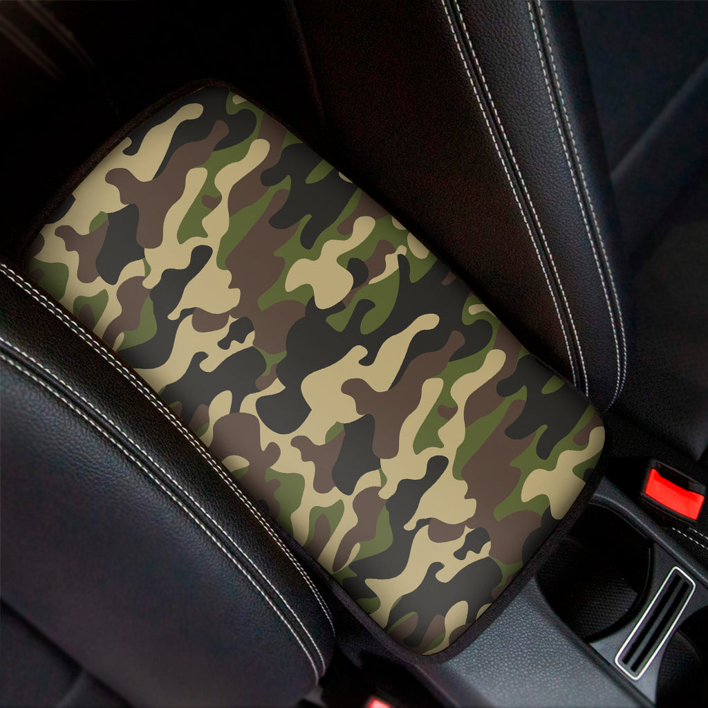 Army Green Camouflage Print Car Center Console Cover