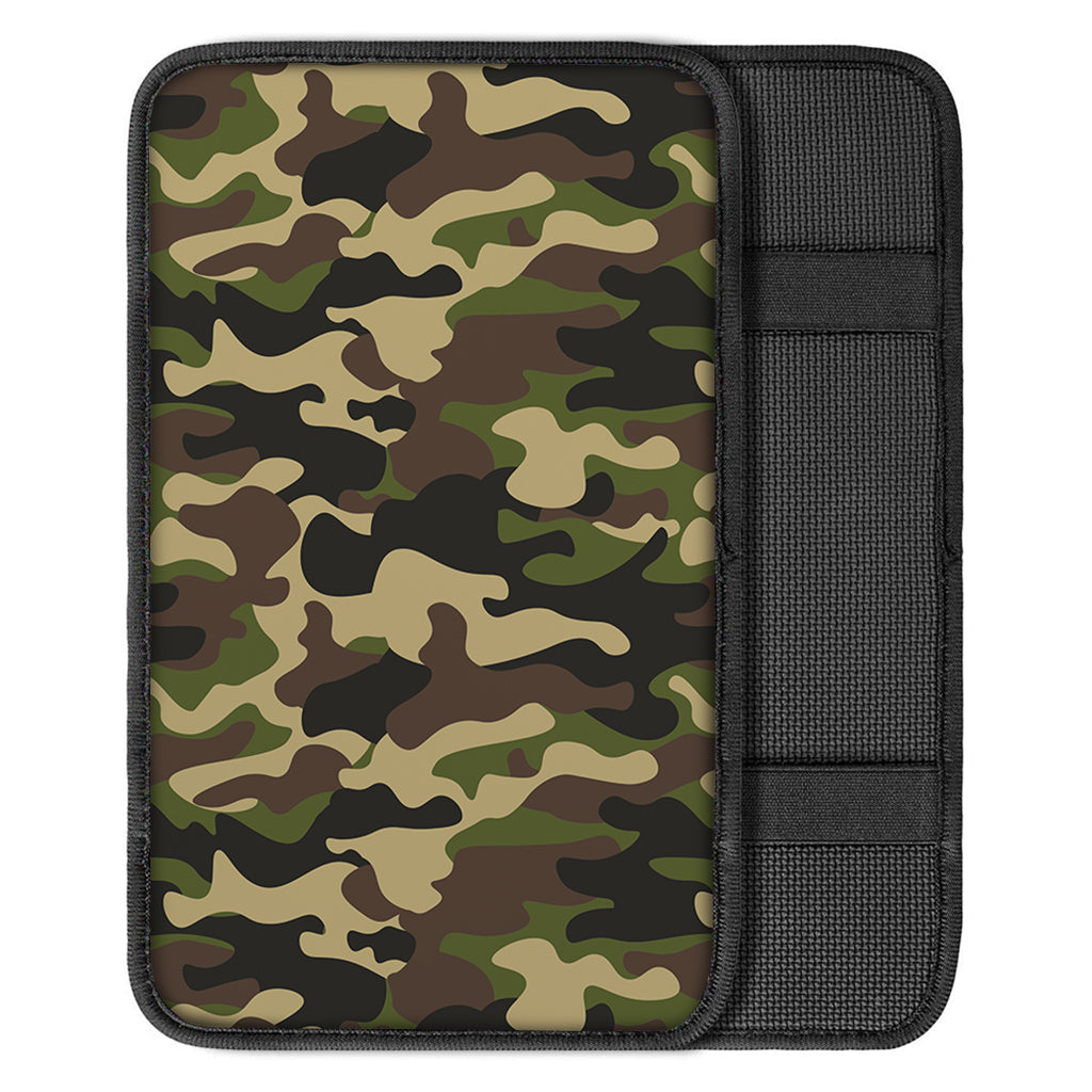 Army Green Camouflage Print Car Center Console Cover