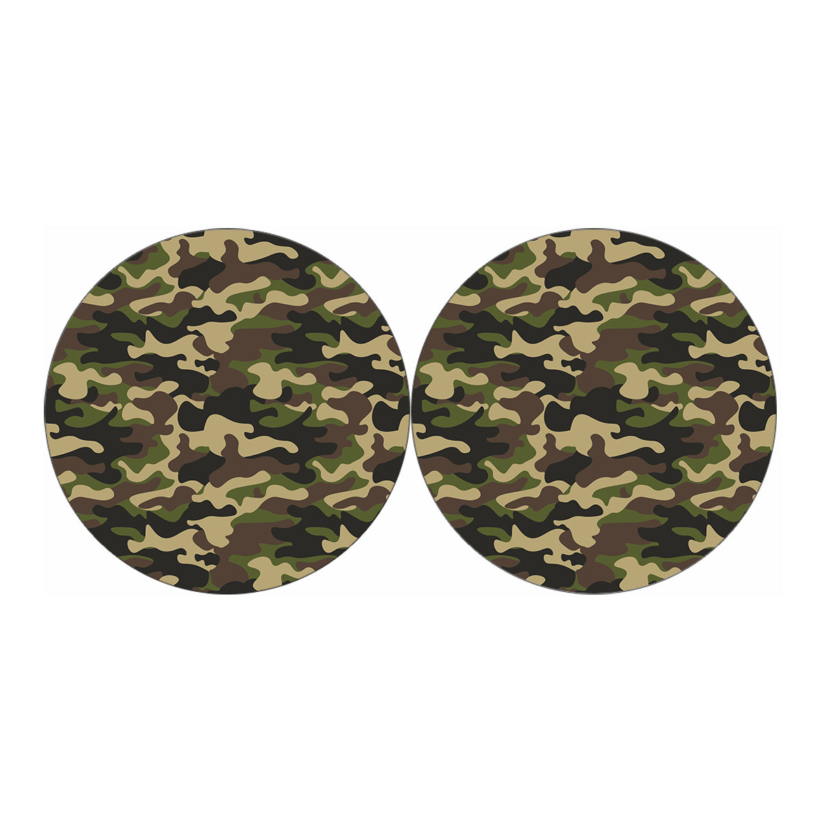 Army Green Camouflage Print Car Coasters